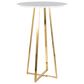 LumiSource Cosmo Bar Table in Gold Metal and White Wood, , large