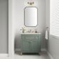 James Martin Vanities Chicago 30" Single Bathroom Vanity in Smokey Celadon with 3 cm Eternal Jasmine Pearl Quartz Top and Rectangular Sink, , large