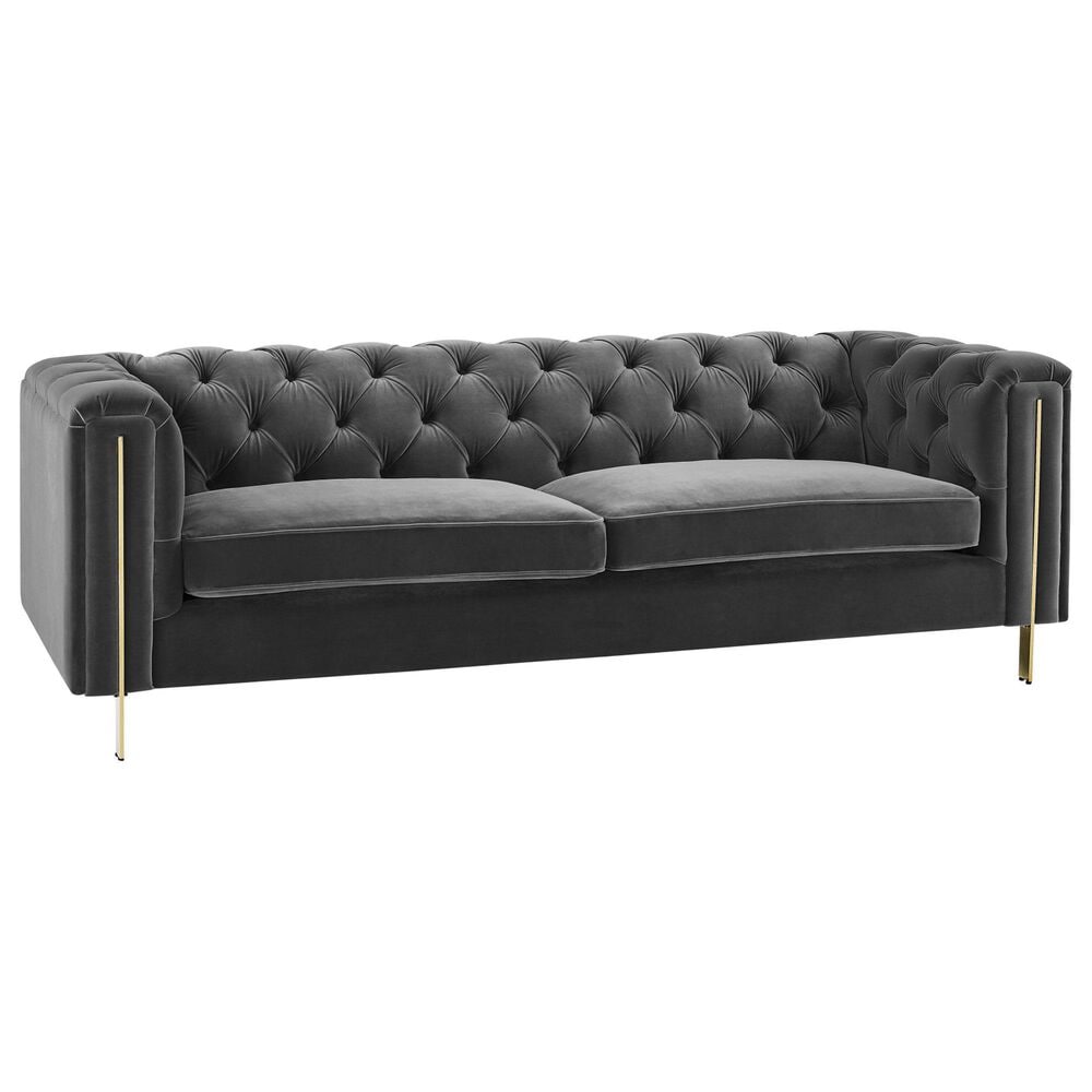 Steve Silver Charlene Stationary Sofa in Gray Velvet, , large