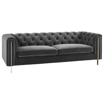 Steve Silver Charlene Stationary Sofa in Gray Velvet, , large