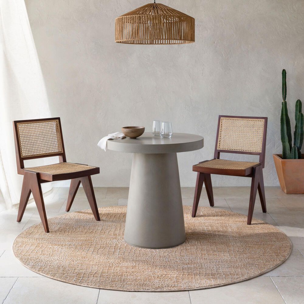 Surya Masterpiece Light Gray, Beige, Tan and Medium Brown 7'10" Round Area Rug, , large