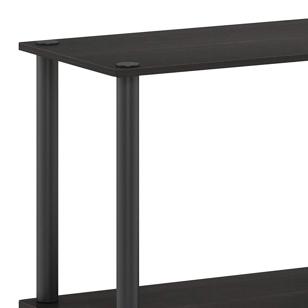 HOMLUX 3-Tier Compact Open Storage Bookshelf in Espresso and Black, , large