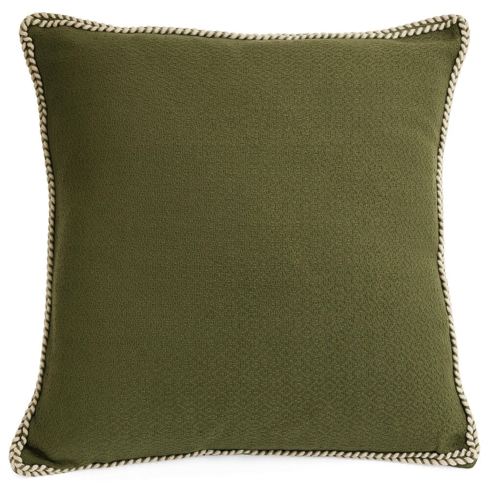 20" x 20" Throw Pillow with Stitch Piping in Green, , large