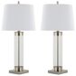 LumiSource Glacier Glass Table Lamp in Clear and Brushed Nickel (Set of 2), , large
