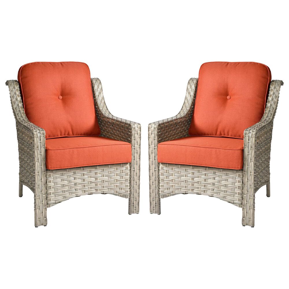 HOMLUX Outdoor Arm Chair in Coarse Textured Orange (Set of 2), , large