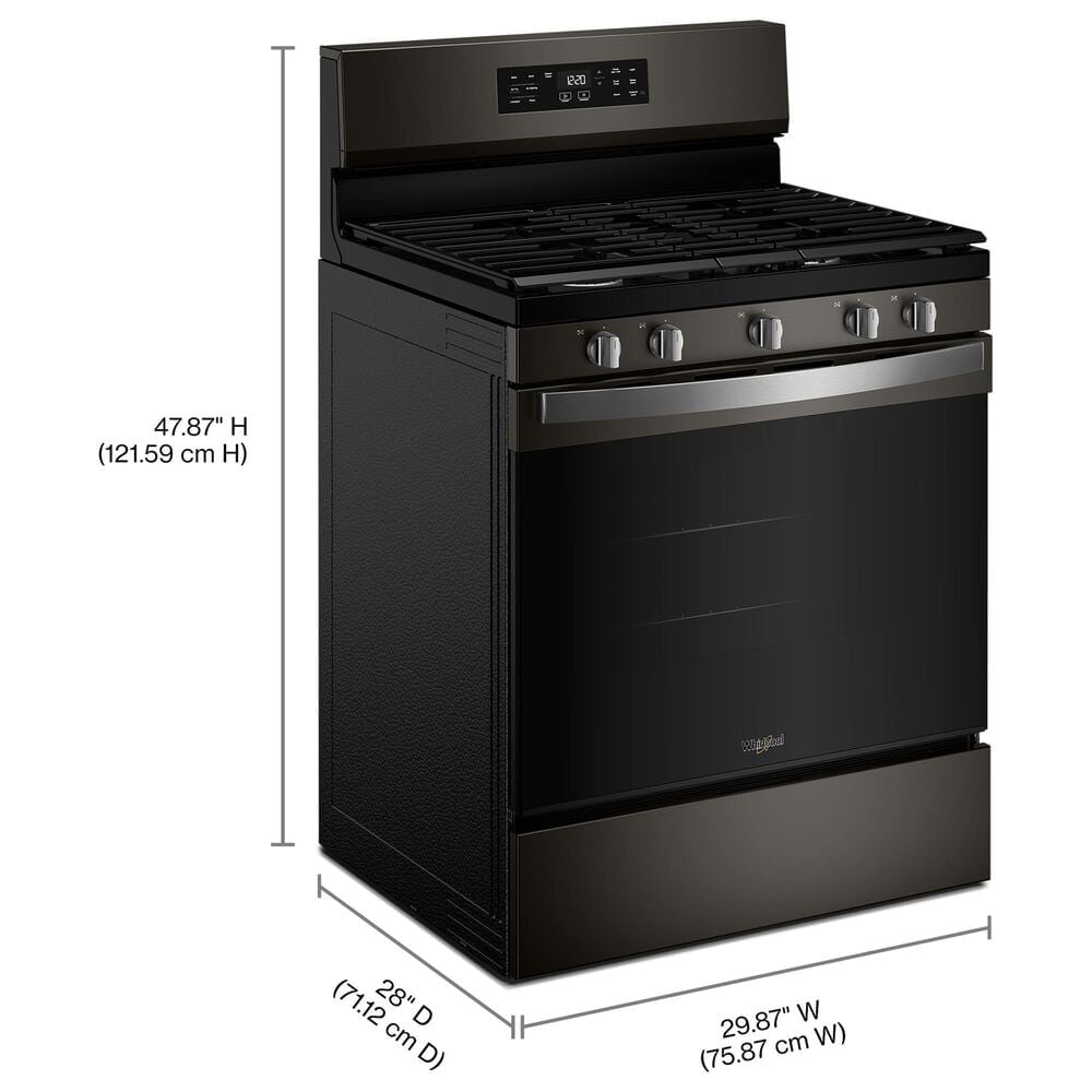 Whirlpool 5 Cu. Ft. Freestanding Gas Range in Black Stainless Steel, , large