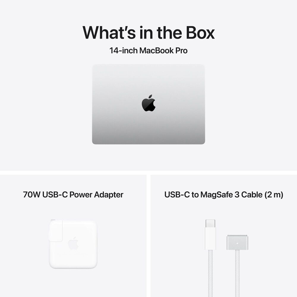 Apple 14" MacBook Pro | Apple M5 Pro chip - 18-core CPU and 20-core GPU - 24GB RAM - 2TB SSD in Silver with 3-Year AppleCare+, , large