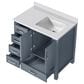Lexora Home Jacques 36" Right Offset Single Bathroom Vanity in Dark Grey with 2 cm White Cultured Marble Top and Rectangular Sink, , large