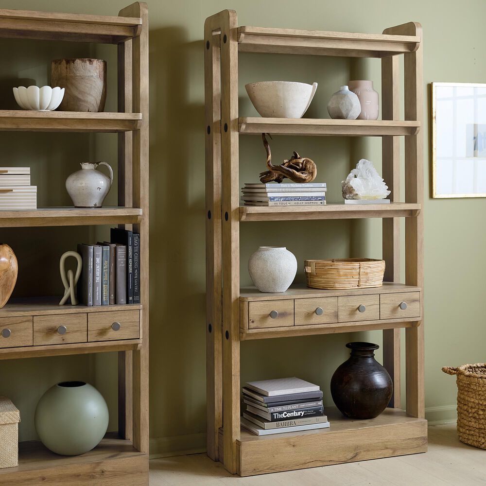 Hooker Furniture Kalamazoo 78&quot; Bookcase in Aged Oak, , large