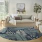 Nourison Garden Oasis GOA02 Navy 8" Round Indoor/Outdoor Area Rug, , large