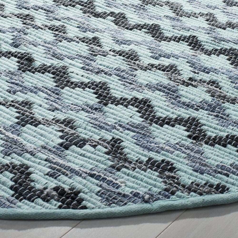 Safavieh Montauk 4&#39; Round Turquoise, Blue and Black Area Rug, , large