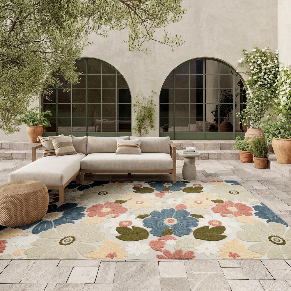 Nourison Aloha ALH42 Multicolor 7'10" x 10'6" Indoor/Outdoor Area Rug, , large