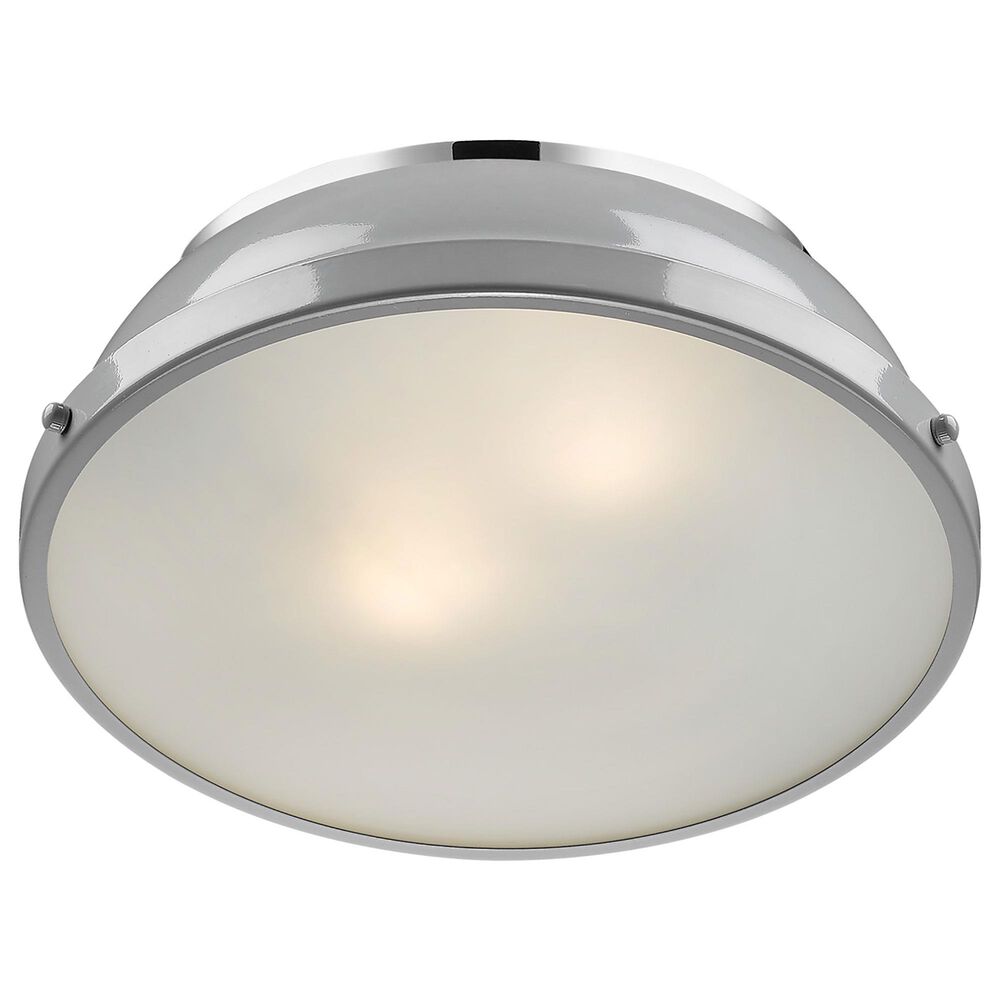 Golden Lighting Duncan 14" Flush Mount in Chrome and Glossy Gray, , large