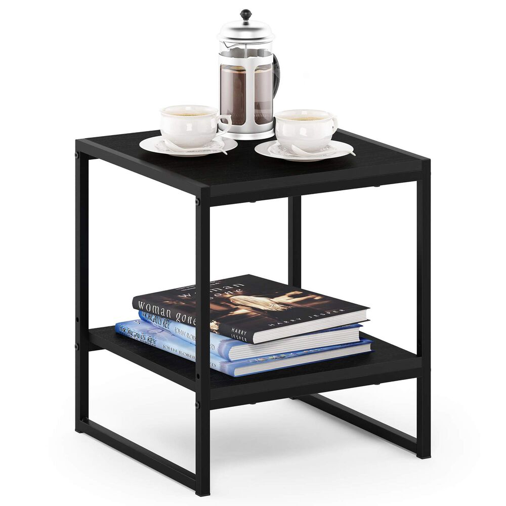 HOMLUX 2-Tier End Table in Americano and Black, , large