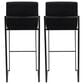 Lumisource Fuji Stackable Barstool with Black Velvet Cushion in Black (Set of 2), , large