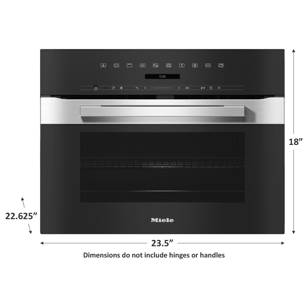 Miele PureLine 24&quot; Compact Speed Smart Single Electric Wall Oven with Convection in Stainless Steel, , large