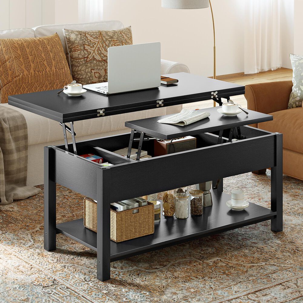 HOMLUX Lift Top Coffee Table in Black, , large