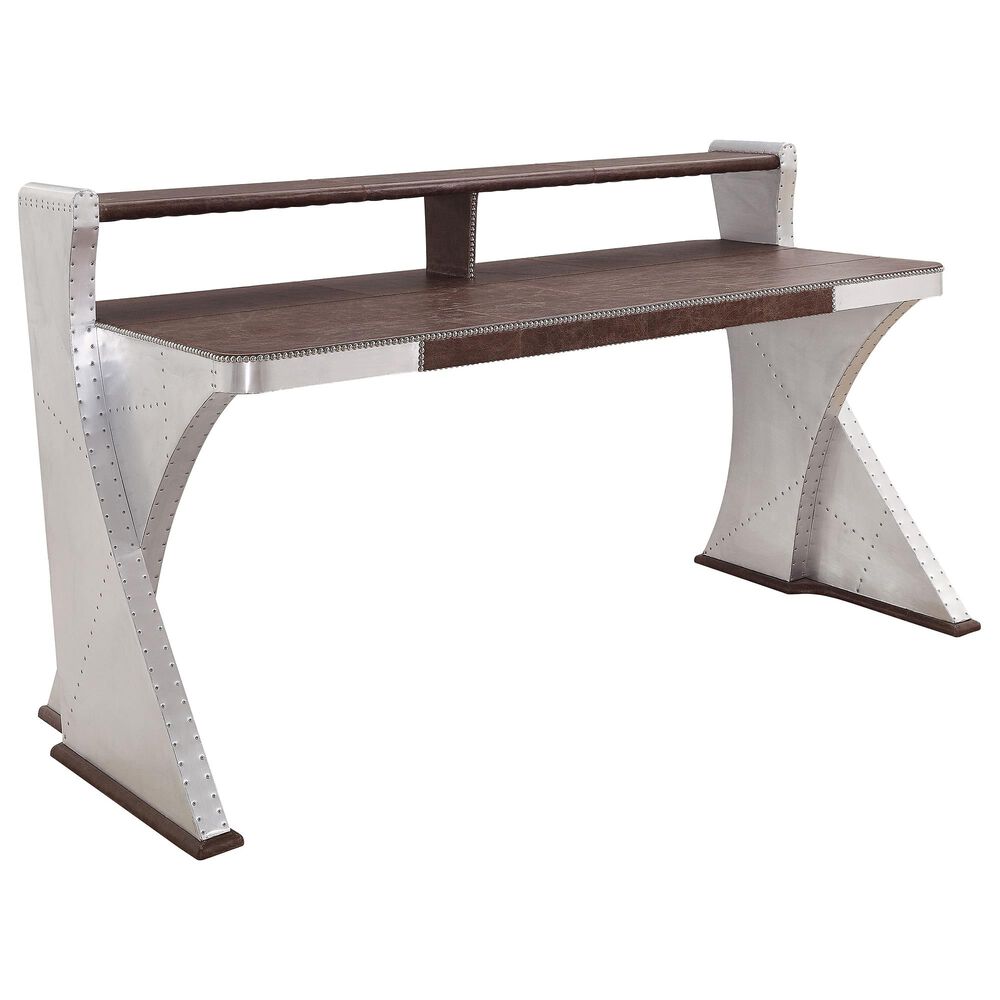 Gunnison Co. Brancaster Desk in Brown/Aluminum, , large