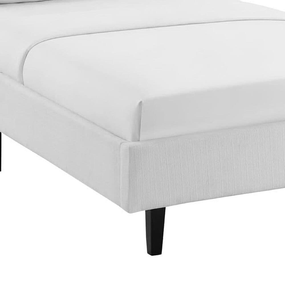 Modway Anya Fabric Twin Platform Bed in White, , large