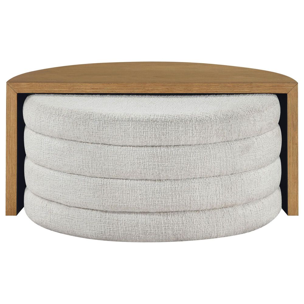 Crystal City Florence Nesting Cocktail Table with Castered Ottoman in Sand, , large