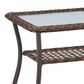 Sunwell Garden 34" Patio Rectangular Coffee Table with Glass Top in Brown, , large