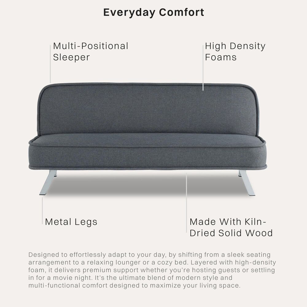 Lifestyle Solutions Toni Convertible Sofa in Charcoal, , large