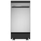 GE Appliances 18" Portable Dishwasher in Stainless Steel, , large