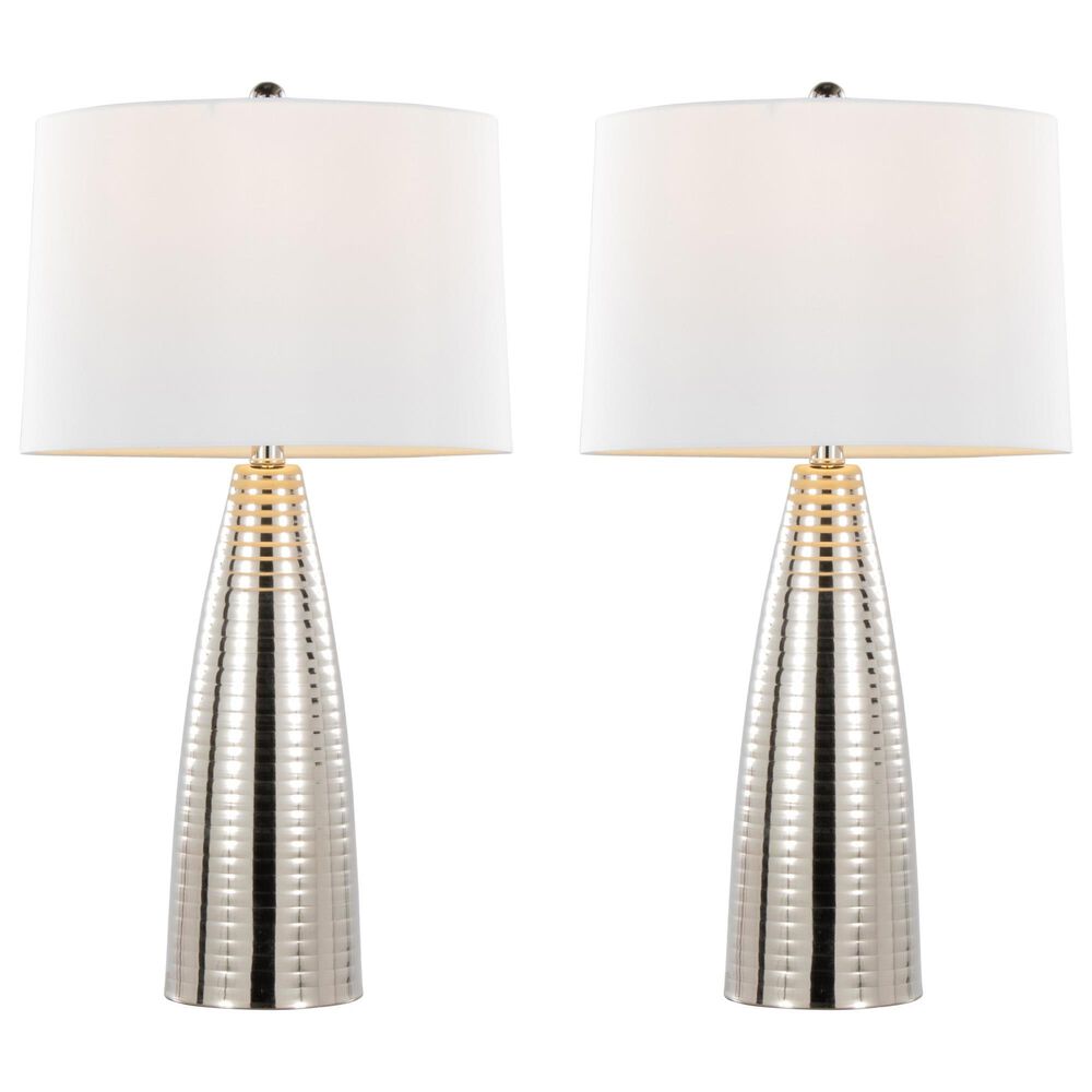Grandview Gallery Maya 27" Metal Table Lamp in Polished Nickel, , large