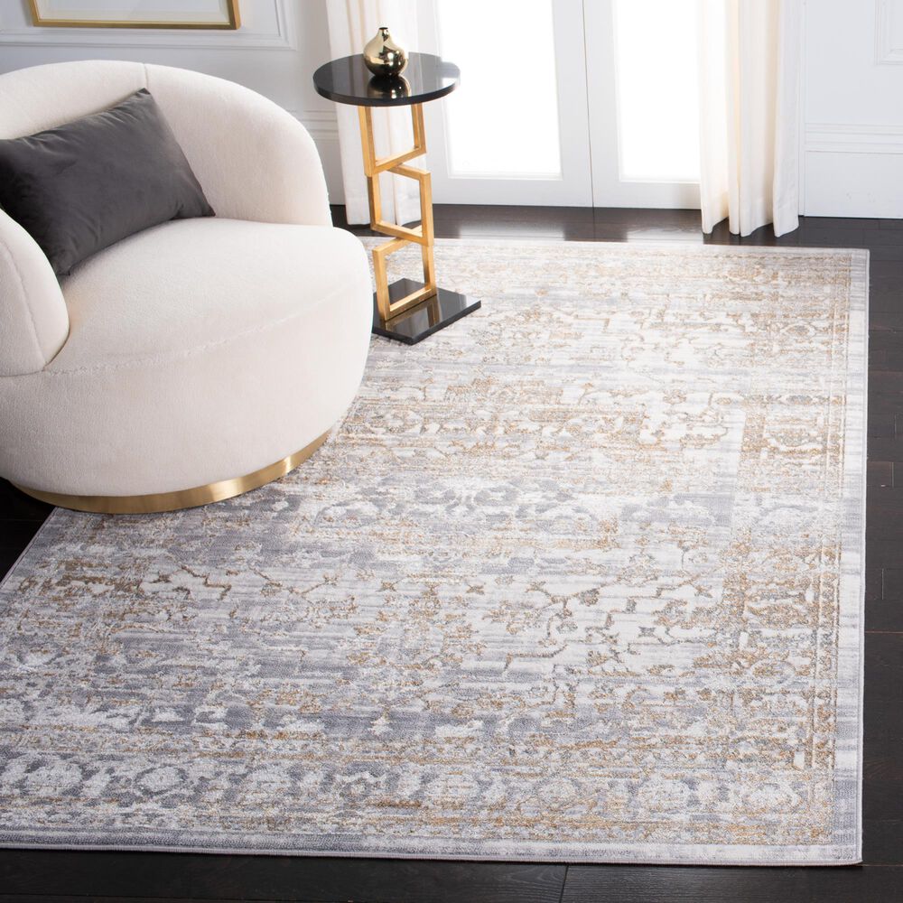 Safavieh Orchard ORC677 4&#39;5&quot; x 6&#39;5&quot; Grey and Gold Area Rug, , large