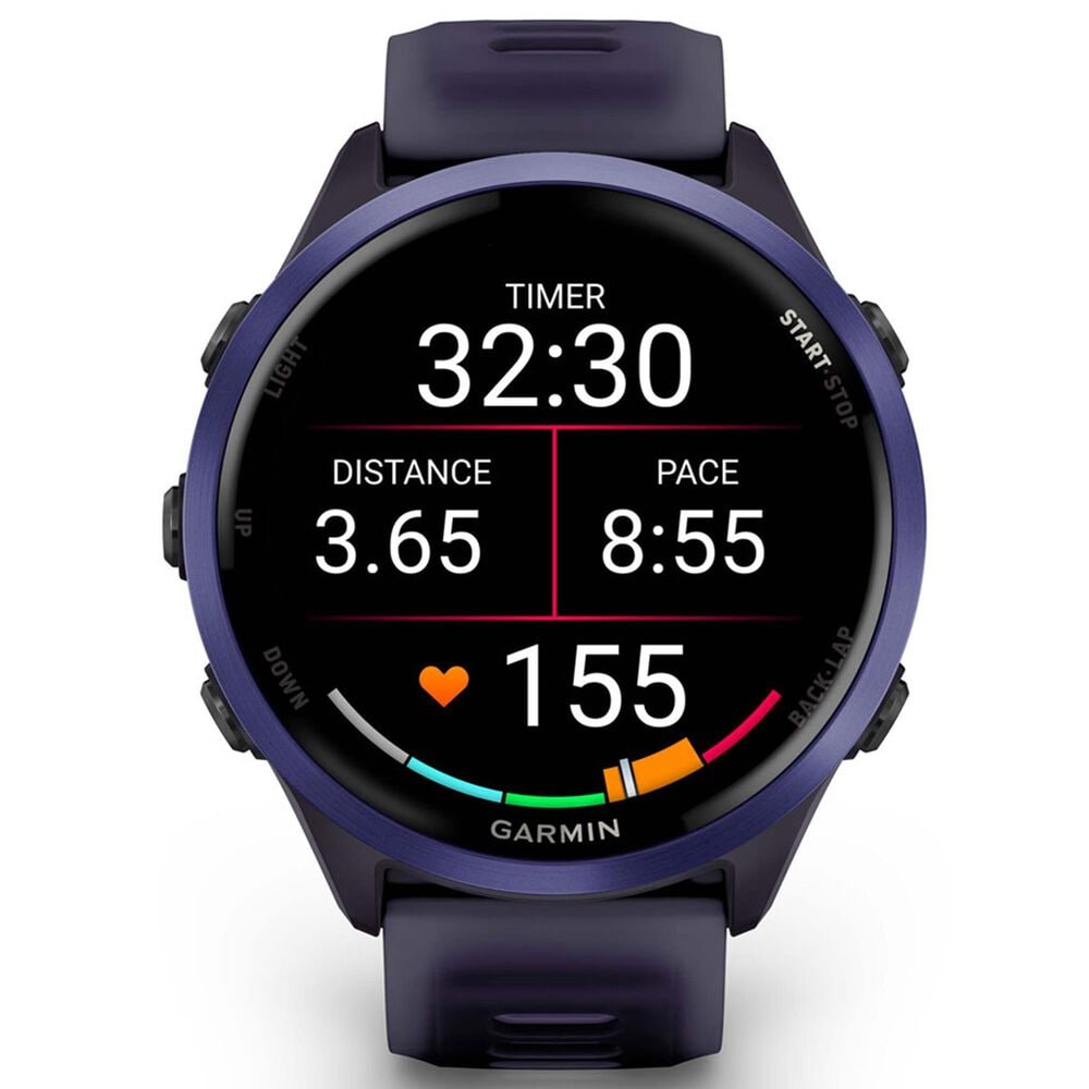 Garmin Forerunner 570 47mm Indigo Aluminum Case with Translucent Imperial Purple Band, , large