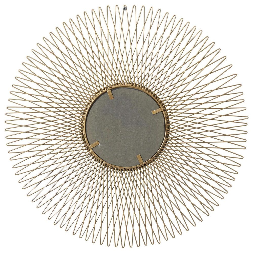 Maple and Jade Metal Sunburst Home Wall Mirror with Mirrored Accent in Polished Gold &#40;Set of 3&#41;, , large