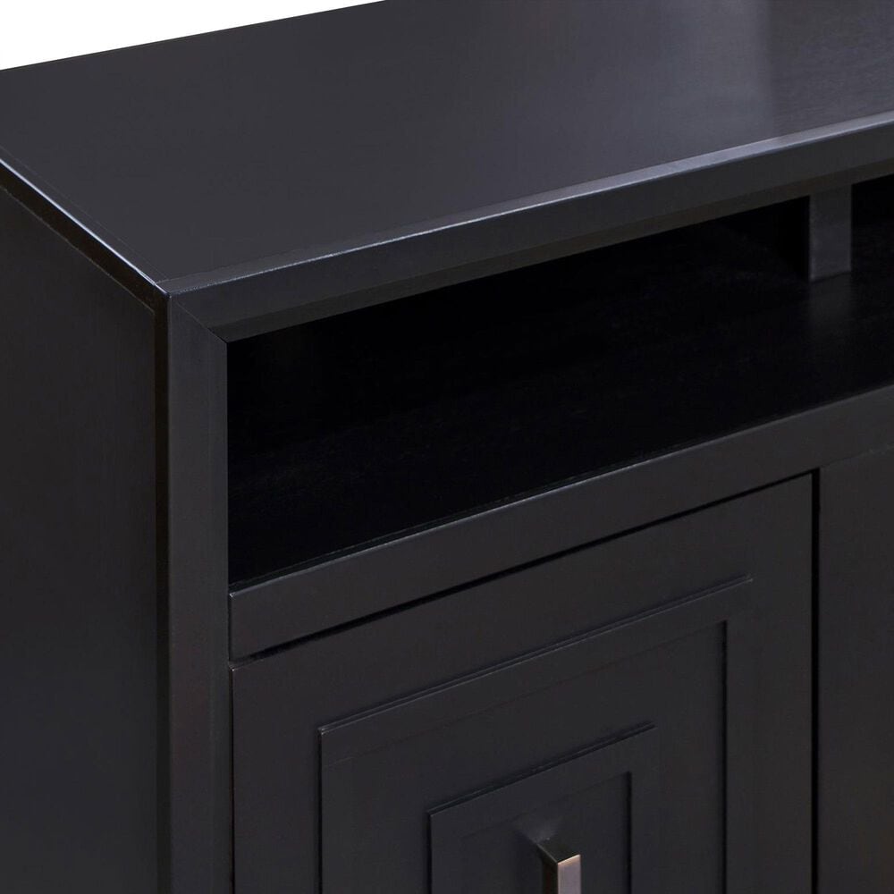 Legends Home Sunset 83" Fireplace Console with Fireplace Insert in Seal Skin Black, , large