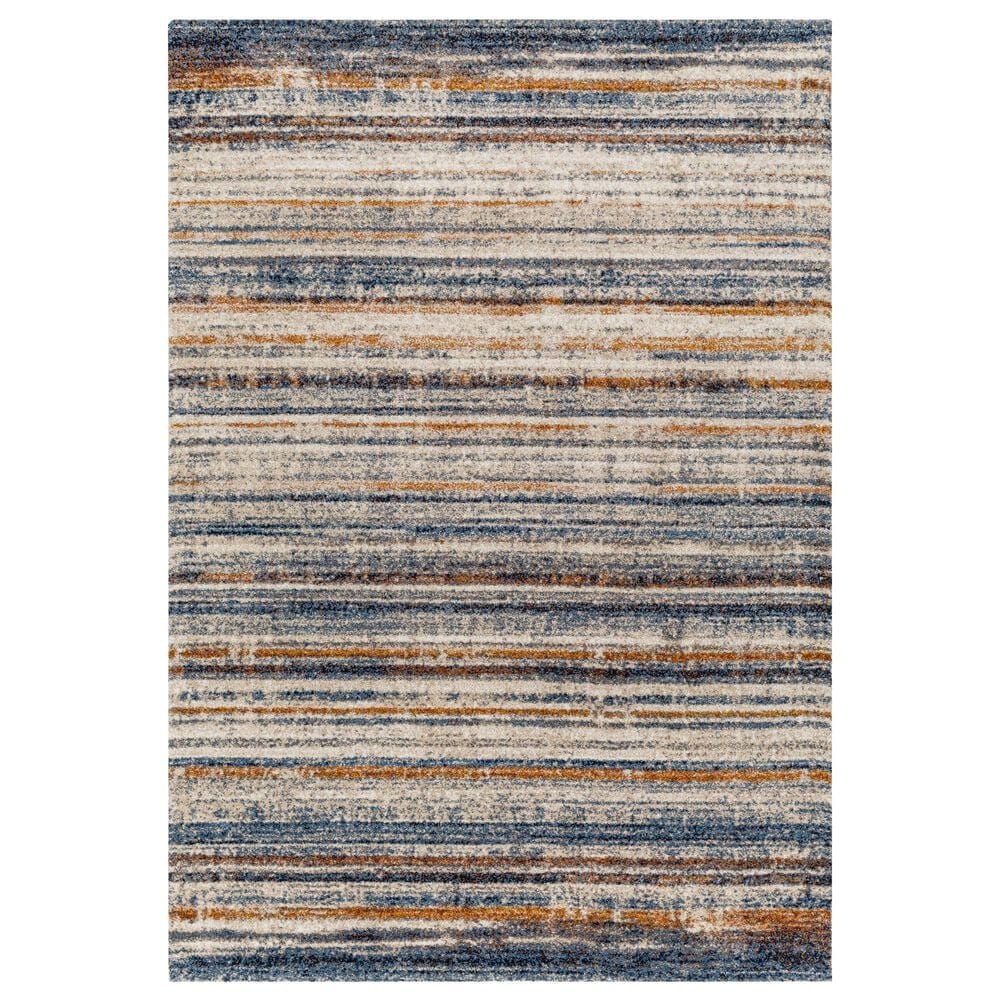 Surya Tuscany TUS-2337 Blue, Brown, Bright Yellow, Dusty Coral, Dark Blue, Light Beige, Cream and Gray 12" x 15" Area Rug, , large