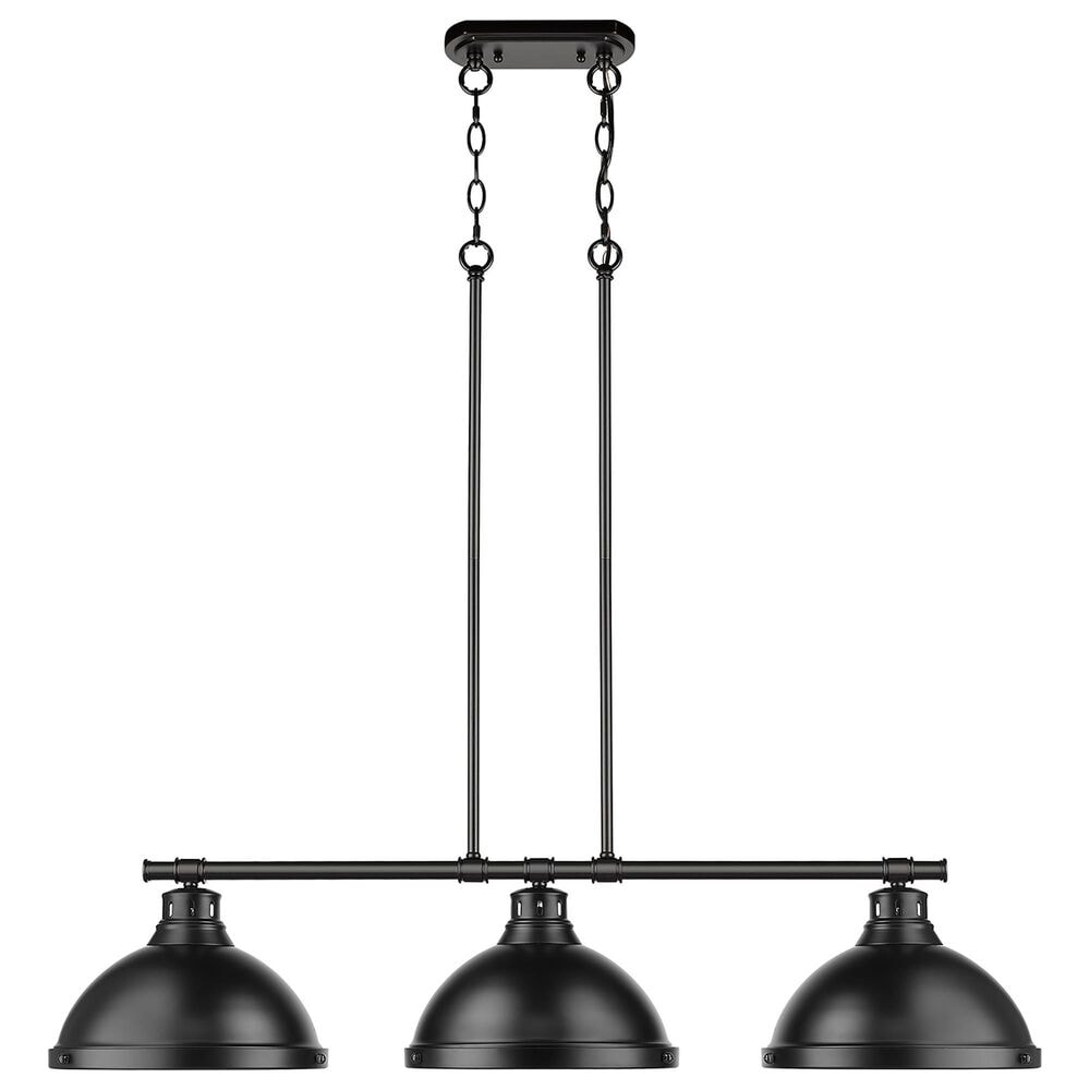 Golden Lighting Duncan 3-Light Linear Pendant in Matte Black, , large