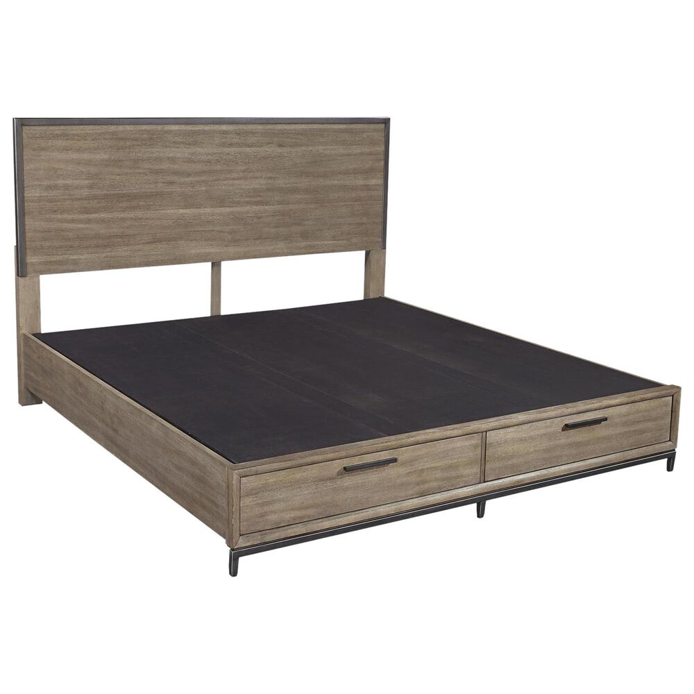 Riva Ridge Trellis King Storage Bed in Desert Brown, , large