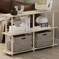HOMLUX Turn-N-Tube 3-Tier Rectangular Side Display Rack in Bauhaus Oak and Beige, , large