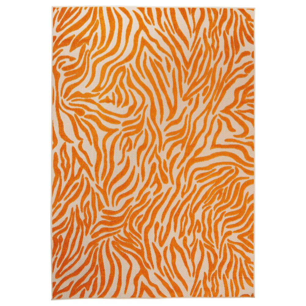 Nourison Aloha ALH04 9"6" x 13" Orange Area Rug, , large