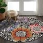 L&R Resources Sinuous Spring Blossoms 6" Scalloped Multicolor Area Rug, , large