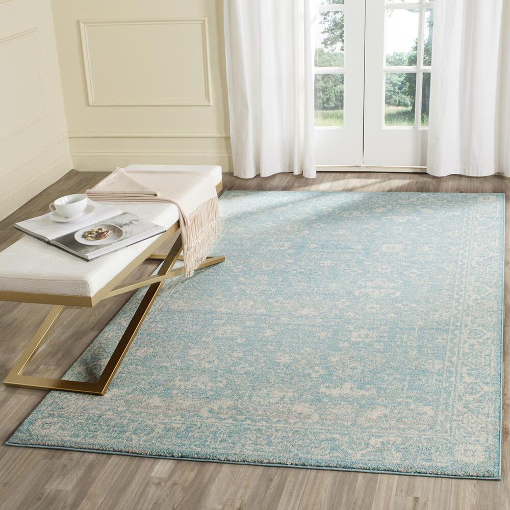 Safavieh Evoke EVK270D-3 3" x 5" Light Blue/Ivory Area Rug, , large