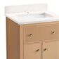 Kohler Malin 24" Single Bathroom Vanity in White Oak with Single Hole 3 cm White Quartz Top and Rectangular Sink, , large