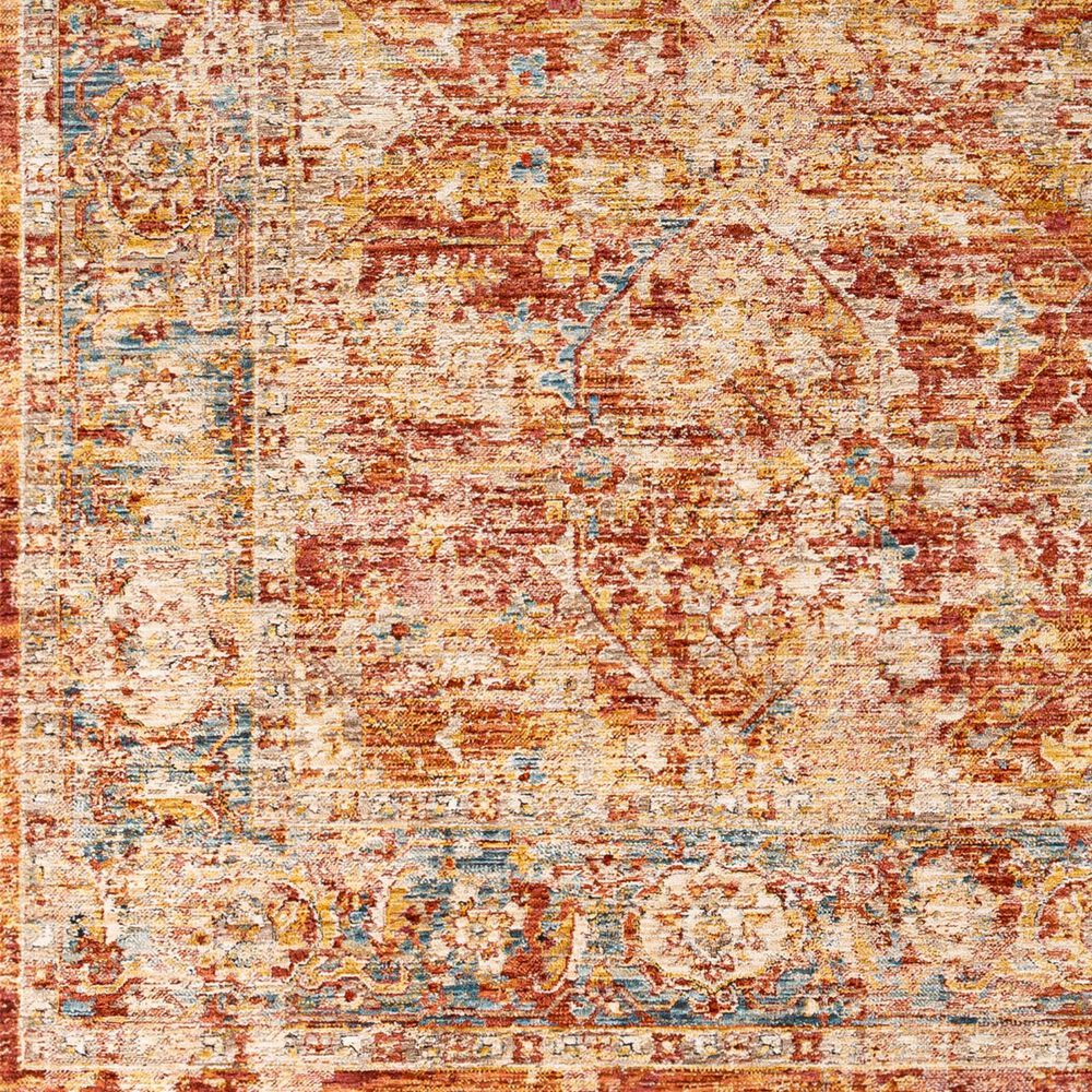 Surya Aspendos 2&#39;7&quot; x 7&#39;3&quot; Burgandy, Rust, Dusty Pink, Denim, Taupe, Gray, Wheat, Black and Cream Runner, , large