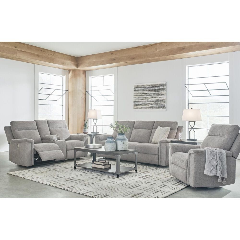 Ashley Barnsana Power Reclining Loveseat in Ash, , large