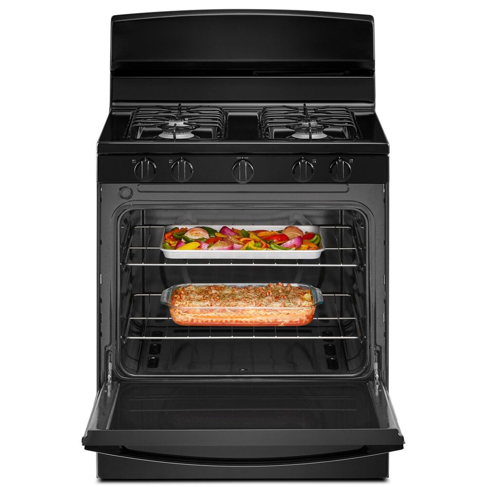 Amana 30&quot; Freestanding Gas Range with Easy-Clean Glass Door in Black, , large