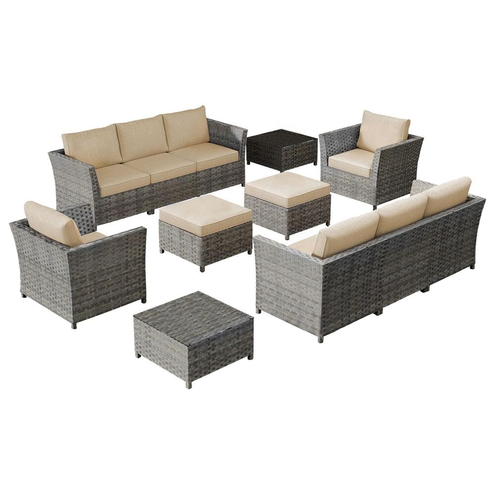HOMLUX 12-Piece Patio Conversation Set in Beige, , large