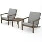 Hearth and Haven Leah 3-Piece Patio Chat Set with Gray Cushion in Brown, , large