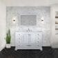 Lexora Home Dukes 48" Single Bathroom Vanity in White with 2 cm White Carrara Marble Top and Rectangular Sink, , large