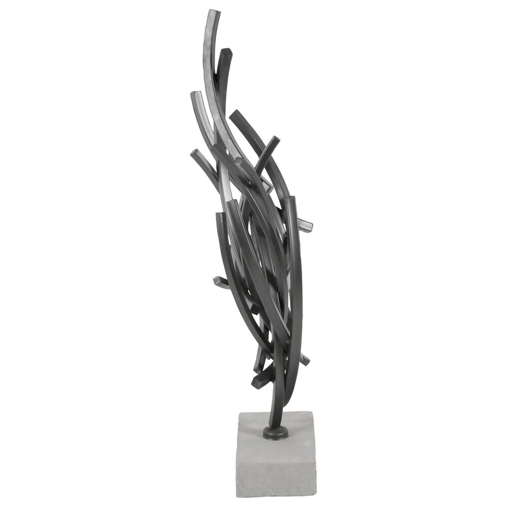 Maple and Jade 24&quot; x 17&quot; Abstract Bar Sculpture in Dark Silver and Grayish-White, , large