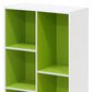 HOMLUX 5-Cube Reversible Storage Bookshelf in White and Green, , large