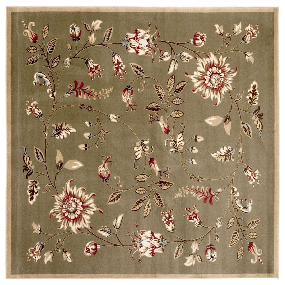 Safavieh Lyndhurst LNH552 6"7" Square Green and Multicolor Area Rug, , large