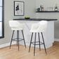 Lumisource Margarite Barstool with Cream Cushion in Black (Set of 2), , large